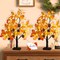 2 Pack Fall Lighted Maple Tree Tabletop - 24 Acorns LED Lights with 6 Pine Cones